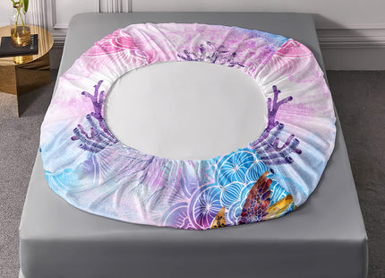 HOSIMA Sea Turtle Fitted Sheet Sets,Coastal Beach Themed Twin Bed Set for Girls Kids Teen Boys Room Decor, Crib Set,Mandala Bedding Twin Size,1 Sheet+2 Pillowcases.,Twin 39''*75''
