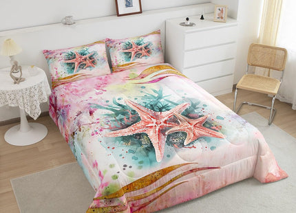 Erosebridal Ocean Theme Comforter Set, Girly 3D Starfish Bedding Comforter Sets, Girls Cherry Blossom Flowers Bedding Set, Kids Marine Life Duvet Insert, Japanese Style Quilted Duvet, Twin