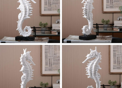 HAUCOZE Seahorse Statue Ocean Decor Modern Sculpture Home Gift 13.4 Inch