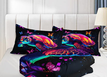 UEVBF Colorful Sea Turtle Comforter Set Queen Size with 2 Pillowcases.