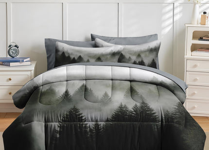 Nesker Queen Comforter Set with Sheets, 7 Pieces Mountain Forest Bedding