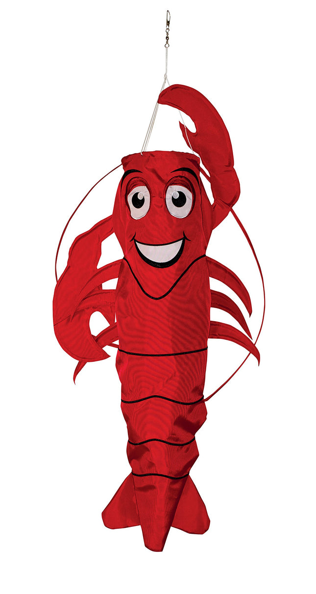 In the Breeze 5010 — 3D Lobster Windsock — Hanging Outdoor Beach Decoration for Homes, Gardens, Yards