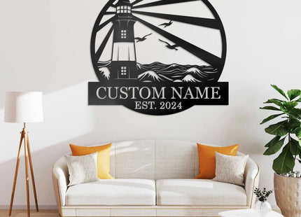 Personalized Lighthouse Metal Signs Custom Metal Signs Outdoor Cabin Sign