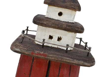 Aecipl Nautical Decor Wooden Lighthouse Beach Themed Coastal Ocean Figurine