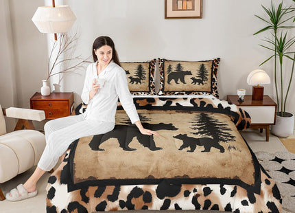 Erosebridal Rustic Bear Family Bedding Set Full