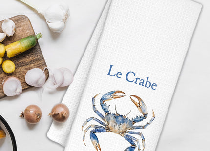 WUCHJ Coastal Beach Kitchen Towels 16x24 Inch, Le Crabe Decorative Dish Tea Towels for Kitchen, Ocean Gift Bathroom Decor,16x24 Inch