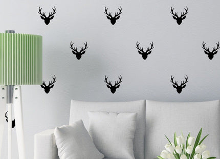 36pcs 8cm Little Deer Head Home Wall Decal, Kids Room Decor Sticker