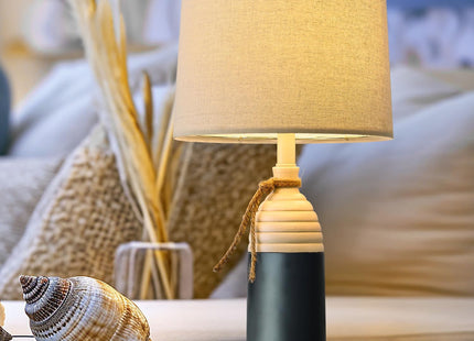 OYEARS 23.75" Table Lamp for Bedroom, Bedside Table Lamp for Living Room, Farmhouse Lamp for Nightstand, Modern Coastal Nautical Lamp Decor, Ocean Beach Style, Navy Blue