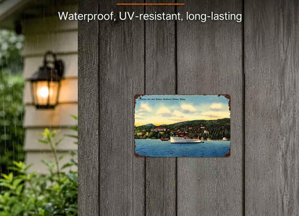 Asticou Inn Harbor Maine Vintage Metal Wall Art Signs 8X12 Inch
