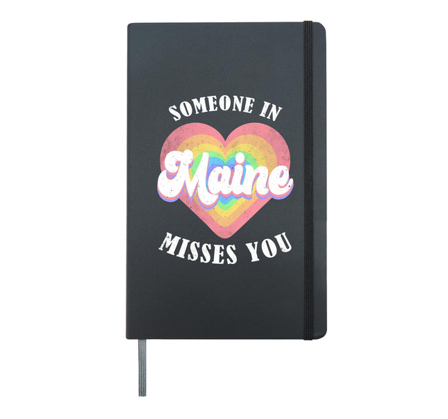 Someone In Maine Misses You Hardcover Journal, Black