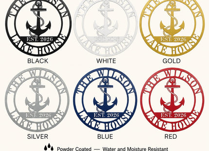 Personalized Lake House Decor, Custom Nautical Wall Decor, Nautical Decor for Home, Outdoor Metal Lake House Signs