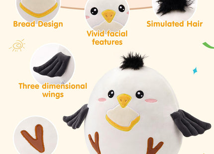 Houwsbaby 12'' Seagull Soft Plush Pillow Seagull Stuffed Animal Plush Toy for Kids Boys Girls