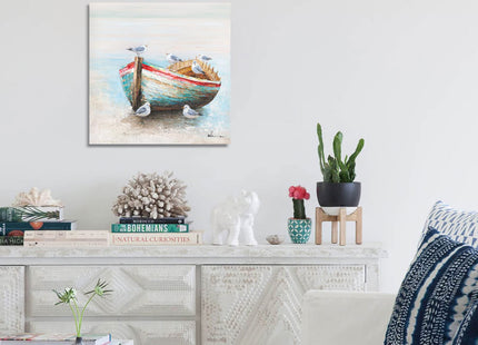 Kunstorner Coastal Wall Decor Seagull Decor Coastal Seascape Art Seagull Canvas Prints Wall Art Prints for Living Room Wall Decor Gallery Artwork 13.5"x13.5"