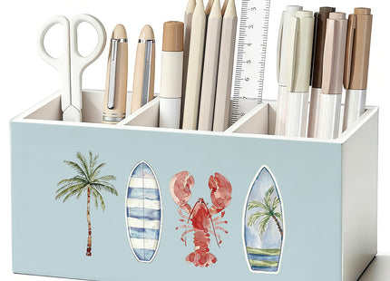 SkyCozy Coastal Beach Pen Pencil Holder for Desk, Beach Office Decor