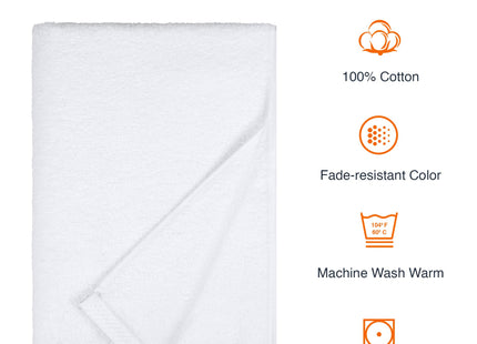 Amazon Basics 2-Piece Quick-Dry Oversize Bath Towel, 100% Cotton, 54" x 30", White