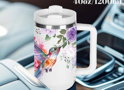 momocici 40oz Hummingbird Tumbler with Handle Gifts for Women.Hummingbird Lover Cups Tumbler Gifts for Women.40 oz Birthday Christmas Hummingbird Cup Tumblers for hummingbird lover.