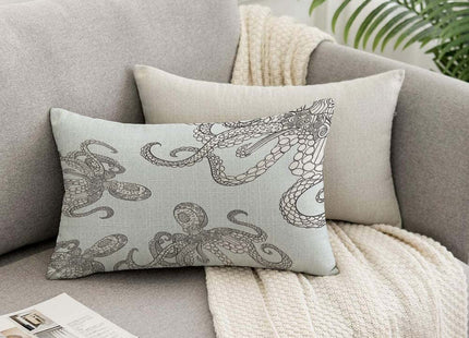 TKS MITLAN Octopus Pillow Cover 12x20 inch Marine Animal Tentacle Underwater Sea Monster Squid Pillows Decorative Throw Pillows Farmhouse Decor for Home Cushion Case