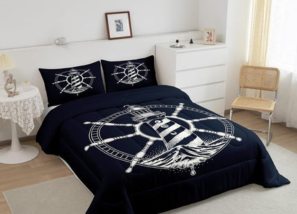 Feelyou Nautical Lighthouse Rudder Comforter Set Queen Size Kids Boys Girls