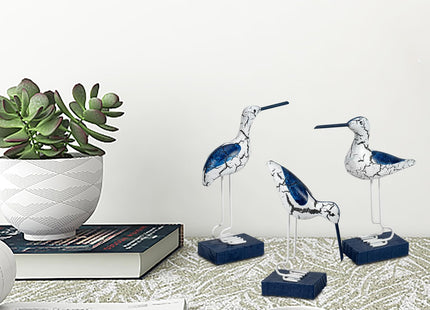 EVINIS 3Pcs Wooden Coastal Decor, Bird Figurines Nautical Decor for Home,Table,Balcony,Garden, Beach Outdoor Decor