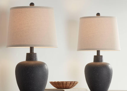 Romeo 23 1/2" High Table Lamps Set of 2 Stone Gray Jar Coastal Modern