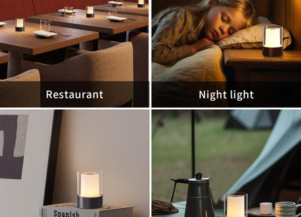 NEWSEE 4" Black Cordless Table Lamp Set of 2, Outdoor Rechargeable Lamp