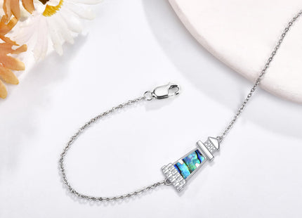 ONEFINITY Lighthouse Bracelet For Women Sterling Silver Lighthouse Pendant Bracelet Abalone Shell Birthday Jewelry Gift For Lover