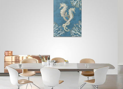 yowecso Seahorse Wall Art Ocean Coastal Decor Canvas Print 16" L x 12" W