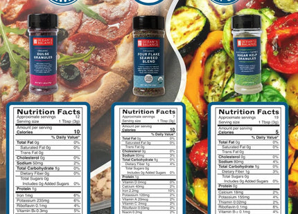 Ocean’s Balance Complete Seasoning Collection – Gourmet Seaweed Seasonings with Spicy, Truffle, Bonito, Four Flake Blend, Dulse Granules & Kelp Granules, Vegan Umami-Rich Low Sodium,
