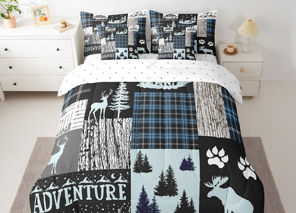 Erosebridal Bear Elk Deer Comforter Set 7 Piece Bed in A Bag Twin