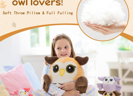 MaoGoLan Owl Stuffed Animals with Babies Inside,Ultra Soft Owl Plush Throw Pillow with 3 Adorable Baby Owls Plushie,Squishy Stuffed Collection Gift for Owl Lover,Kids,Teens,16"