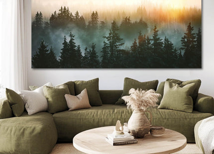 SDYA Canvas Wall Art Sunrise Forest Nature Painting Wall Decor for Bedroom Living Room Office Home Decor Wall Art 48x24 Inches