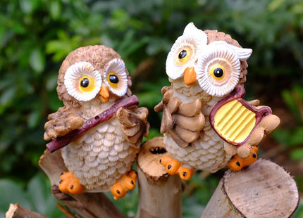 SMANSNAY Owl Decor Statue, Home Office Ornaments, Cute Owl Figurines for Home Decoration, Great Owl Gifts for Women, Boys, Girls(Pack of 4)