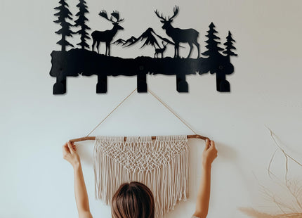 ZORISE Metal Deer Hooks - Moose Design Wall Art Decor and Key Hanger, Clothes, Hat, and Backpack Rack, Home Decor for Entryway, Hallway, Office, Kitchen, and Living Room