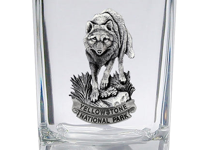 Heritage Pewter Moose Square Shot Glass | Hand-Sculpted 1.5 Ounce Shot Glass | Intricately Crafted Metal Pewter Inlay