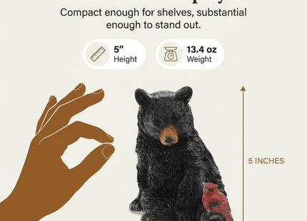 The Bridge Collection Black Bear and Cardinal Friend Figurine