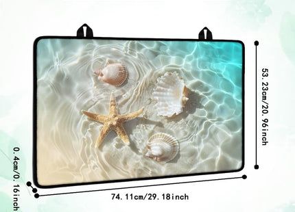 Txsniver Stove Top Cover for Electric Heat Resistant Glass Ceramic Cooktop Cover Mat Versatile Flat Top Induction Stove Cover Protector for Kitchen Decor, 29 x 21 Inch, Starfish Seashell
