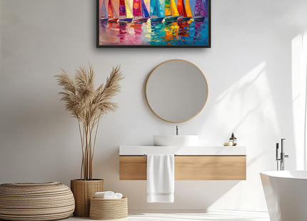 Trulave Large Beach Sailboat Canvas Wall Art for Living Room 36''x24''