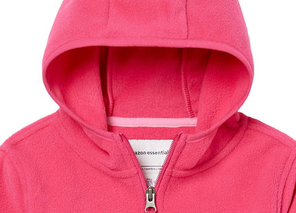 Amazon Essentials Girls' Polar Fleece Full-Zip Hooded Insulated Lightweight Jacket for Spring, Dark Pink, Small
