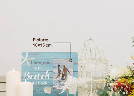 UNCDLV Beach Picture Frame, Coastal Nautical Couple Picture Photo Frames 4x6, Beach Wedding Gifts for Women Men Lover, Coastal Decor for House Bedroom Trip Vacation Gifts