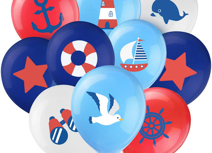 45 Pcs Nautical Balloons Bulk, Nautical Party Latex Balloons Decorations