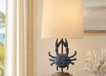 Crestview Collection 20" H Coastal Crab Table Lamp,Oatmeal Linen Shade