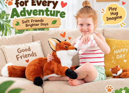 BENINY 4 Pcs Fox Stuffed Animal Set, 22 Inch Mommy Fox with 3 Babies