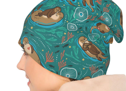 LUADSN Otter Slouchy Beanie Hat for Men Women