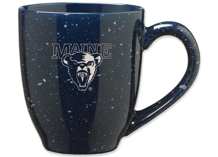 Rico Industries NCAA Maine Black Bears Primary 16 oz Team Color Laser Engraved Speckled Ceramic Coffee Mug
