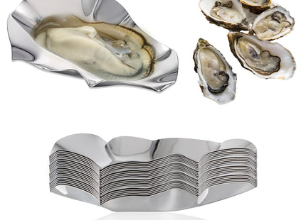 Set of 36 Stainless Steel Grillable Oyster Shells Reusable for Baked Grilled Shells for Cooking Silver Kitchen Metal Oyster Dish for Seafood Clam Scallop