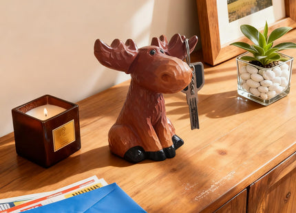 Alaiaiden Moose Decor Family Figurine, Moose Eyeglass Holder Stand