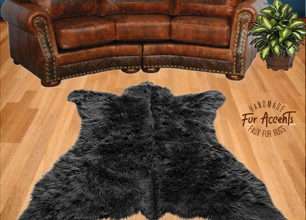 Fur Accents Faux Bear Skin Rug Faux Fur (5'x8', Black Bear)
