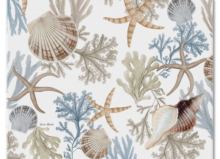 CounterArt Seashells & Starfish 3mm Tempered Glass Cutting Board
