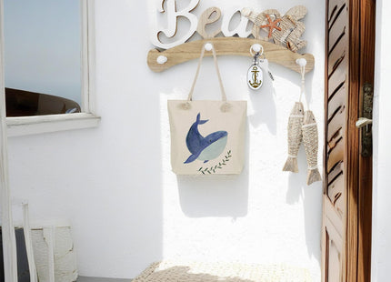 NAUTIMALL 16" Beach Nautical Coat Hook Bathroom Wall Hook Rack Towel Hanger Hanging Plaque for Garden Indoor Outdoor Kitchen Coastal wall Decor for Home entryway