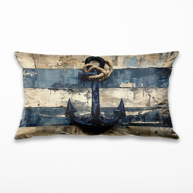 TopXmai Vintage Nautical Anchor Throw Pillow Covers 20x12,Rustic Coastal Beach Lighthouse Decorative Pillow Cover,Coastal Anchor Decorative Pillowcases for Home Couch Bed Sofa Decor,129-BZ